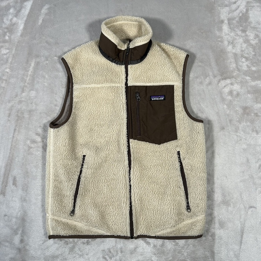 Patagonia Classic Retro X Vest Mens S Tan Deep Pile Sherpa Fleece Outdoor Sport